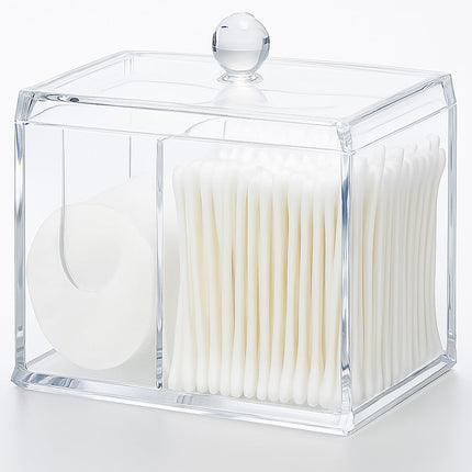 Contenitore con coperchio porta cotton fioc make up organizer con foro enzoled