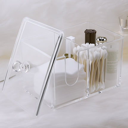 Contenitore con coperchio porta cotton fioc make up organizer con foro enzoled