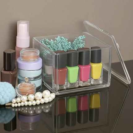 Contenitore con coperchio porta cotton fioc make up gioielli organizer enzoled