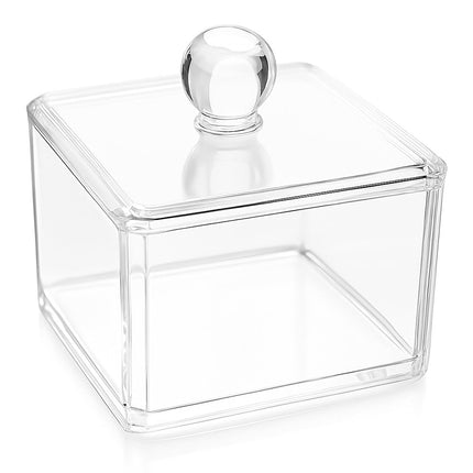 Contenitore con coperchio porta cotton fioc make up gioielli organizer enzoled