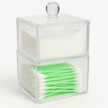 Contenitore porta cotton fioc make up gioielli organizer 2 ripiani enzoled