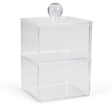 Contenitore porta cotton fioc make up gioielli organizer 2 ripiani enzoled