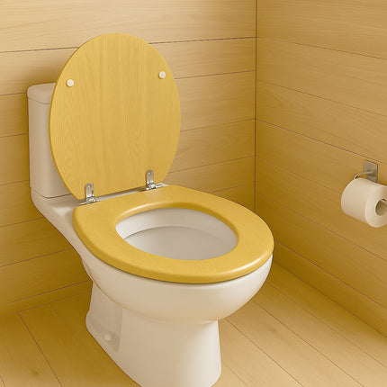 Copriwater universale in legno mdf con cerniere rovere chiaro enzoled