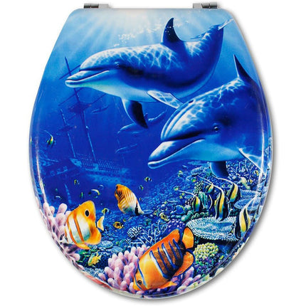 Copriwater universale in legno mdf con cerniere modello delfini enzoled