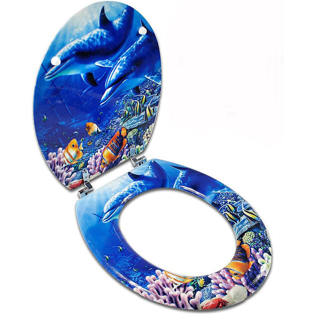 Copriwater universale in legno mdf con cerniere modello delfini enzoled