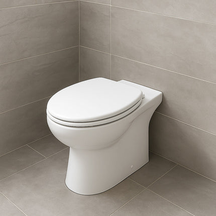 Copriwater universale in legno MDF bianco con cerniere in acciaio