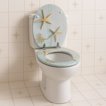 Copriwater universale in legno mdf con cerniere stelle marine enzoled