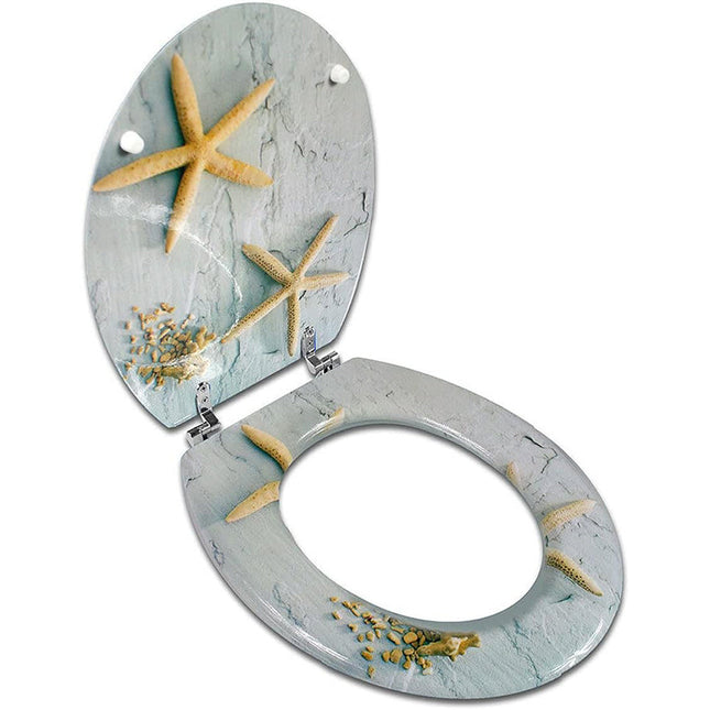 Copriwater universale in legno mdf con cerniere stelle marine enzoled