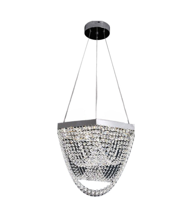 Lampadario da soffitto bianco 35W 6500K - Acciaio inox + cristallo, luce fredda cristallina enzoled