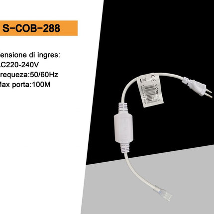 Alimentatore per strisce LED COB 220V - Trasformatore per luci a chip-on-board | Adattatore plug-and-play enzoled