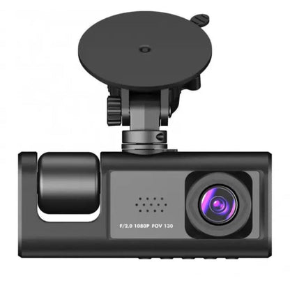 Dash Cam con ventosa con monitor 3 telecamera anteriore interna e retromarcia hd 1080p regista su SD ricaricabile visone notturna - enzoled