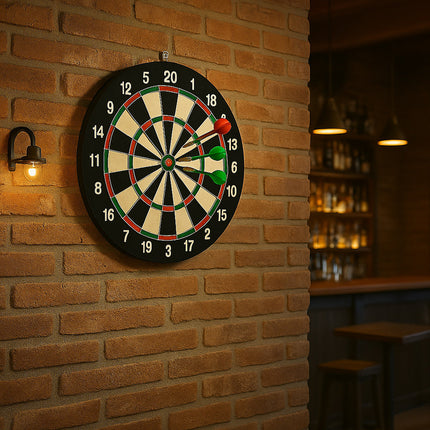 Bersaglio tiro a segno freccette 29 cm gioco doppio lato con gancio enzoled