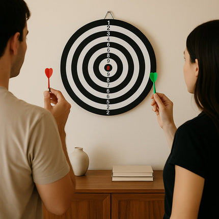 Bersaglio tiro a segno freccette 29 cm gioco doppio lato con gancio enzoled
