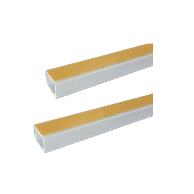 10 PEZZI CANALINA PASSACAVI CON BIADESIVO IN PVC DI COLORE BIANCO LUNGHEZZA 2 METRI 24.5x15.5MM - enzoled