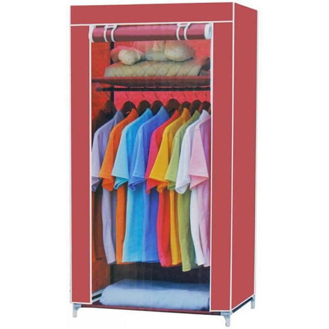 Guardaroba in Tessuto salvaspazio per Campeggio Organizer Armadio con Zip e scaffali 150x60x45 cm - enzoled