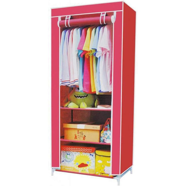 Guardaroba in Tessuto salvaspazio per Campeggio Organizer Armadio con Zip e scaffali 175X70x45 cm - enzoled