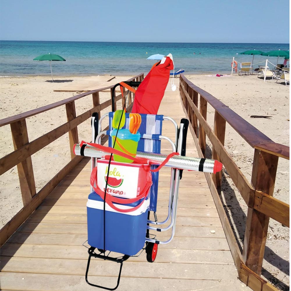 Carrello multiuso pieghevole richiudibile portapacchi carrellino a 2 ruote porta zaini valige borsa della spesa con elastico di sicurezza - enzoled