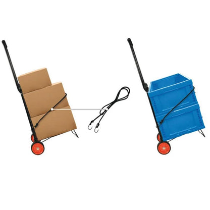 Carrello multiuso pieghevole richiudibile portapacchi carrellino a 2 ruote porta zaini valige borsa della spesa con elastico di sicurezza - enzoled