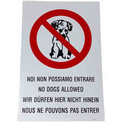 Cartello divieto Accesso Cane plastificato con Biadesivo Targa simbolica segnaletica 30.5x20 cm - enzoled