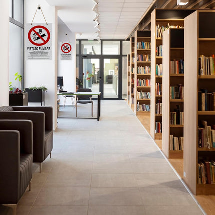 Cartello vietato fumare divieto targa in legno 20x30 cm con corda da appendere segnaletica interna con sanzioni negozi ristoranti - enzoled