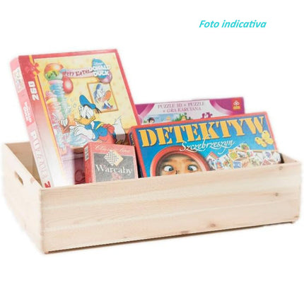 Set 3 cassette in legno multiuso organaizer per alimenti cesta scatola con manici bordo alto per decoupage - enzoled