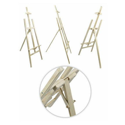 Cavalletto pittorico in legno leggero inclinabile altezza 70 e 165 cm per pittura o esposizione di tele quadri e foto - enzoled