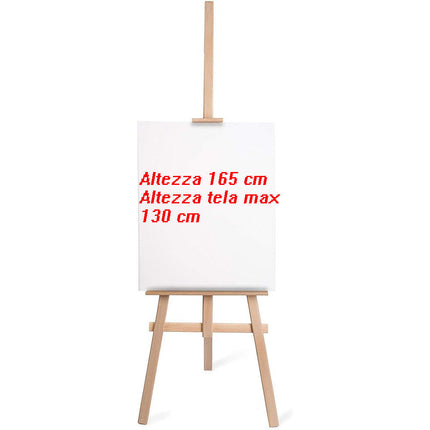 Cavalletto pittorico in legno leggero inclinabile altezza 70 e 165 cm per pittura o esposizione di tele quadri e foto - enzoled