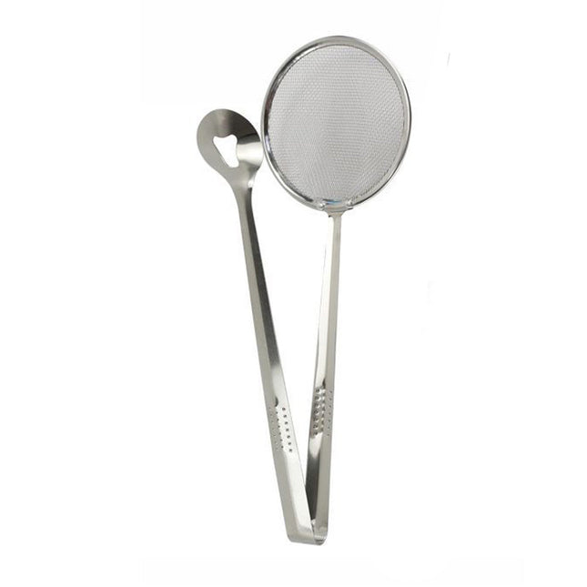 Pinza con colino scola frittura utensili da cucina pinzetta elimina olio in eccesso strizza e cola - enzoled