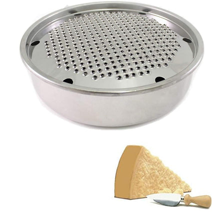 Grattugia per Formaggio Acciaio Inox grattaformaggio con vano Contenitore vaschetta raccogli Formaggio formaggiera - enzoled
