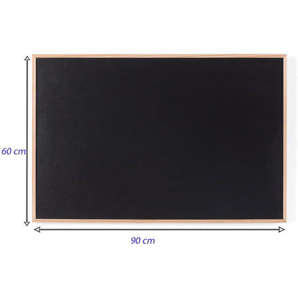Lavagna con cornice in legno scrivibile con gesso gessetti gioco per bambini da scuola ufficio 60x90 cm - enzoled