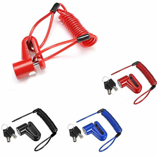 Lucchetto blocca freno a disco con cordino antifurto catena per bicicletta monopattino 2 chiavi - enzoled