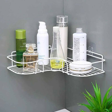 Mensola angolare adesiva senza fori in metallo da parete per bagno doccia portaoggetti sapone - enzoled