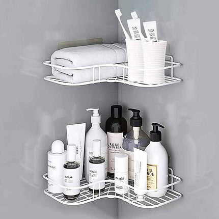 Mensola angolare adesiva senza fori in metallo da parete per bagno doccia portaoggetti sapone - enzoled