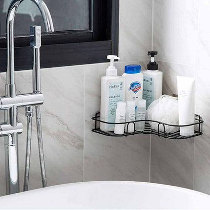 Mensola angolare adesiva senza fori in metallo da parete per bagno doccia portaoggetti sapone - enzoled