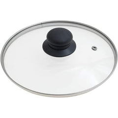 Coperchio in vetro temperato per pentole padelle con foro vapore 16 18 20 24 26 28 30 32 cm bordo acciaio - enzoled