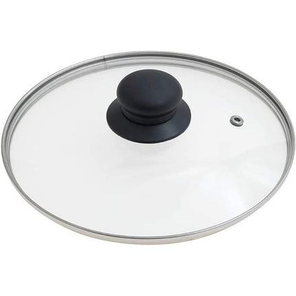 Coperchio in vetro temperato per pentole padelle con foro vapore 16 18 20 24 26 28 30 32 cm bordo acciaio - enzoled