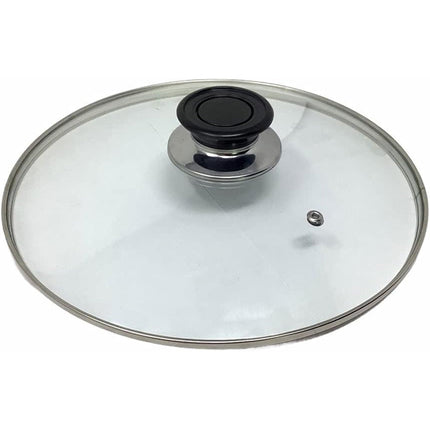Coperchio in vetro temperato per pentole padelle con foro vapore 16 18 20 24 26 28 30 32 cm bordo acciaio - enzoled