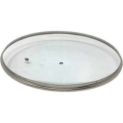 Coperchio in vetro temperato per pentole padelle con foro vapore 16 18 20 24 26 28 30 32 cm bordo acciaio - enzoled