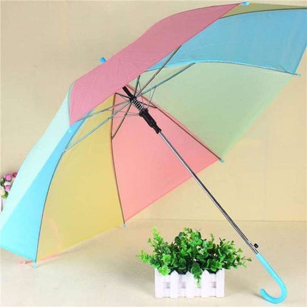 Ombrello 8 stecche multicolore per bambini antivento ombrello arcobaleno da pioggia richiudibile con apertura automatico a scatto - enzoled