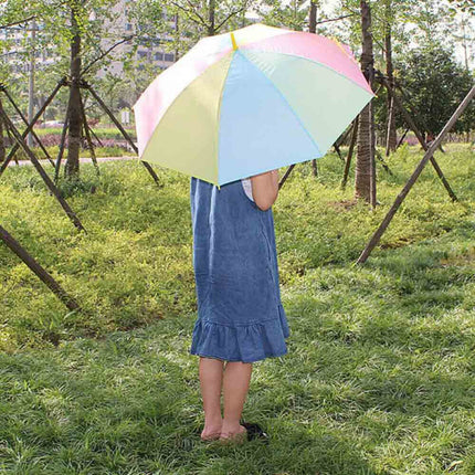Ombrello 8 stecche multicolore per bambini antivento ombrello arcobaleno da pioggia richiudibile con apertura automatico a scatto - enzoled