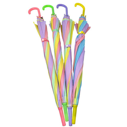 Ombrello 8 stecche multicolore per bambini antivento ombrello arcobaleno da pioggia richiudibile con apertura automatico a scatto - enzoled