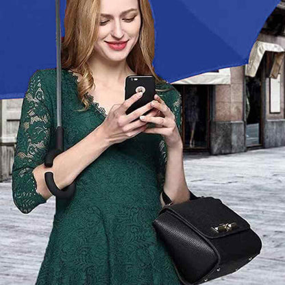 Ombrello inverso con apertura a scatto manico a C ombrelli al contrario reversibile per pioggia antisgocciolo vari colori - enzoled