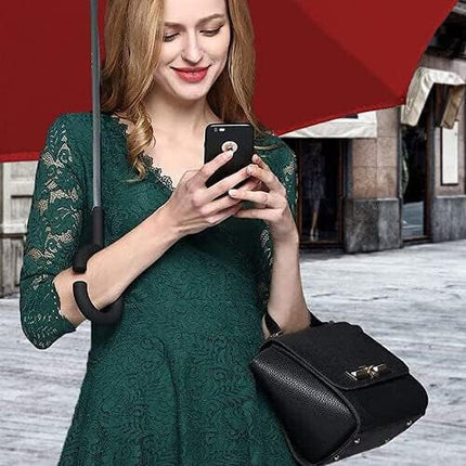Ombrello inverso con apertura a scatto manico a C ombrelli al contrario reversibile per pioggia antisgocciolo vari colori - enzoled