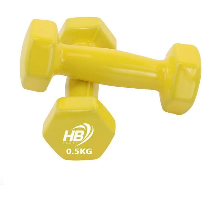 Pesi manubri da 0.5 kg Sport 2 pz 500 gr Manubrio Peso Allenamento riabilitazione Fitness Sport Dody duling giallo - enzoled