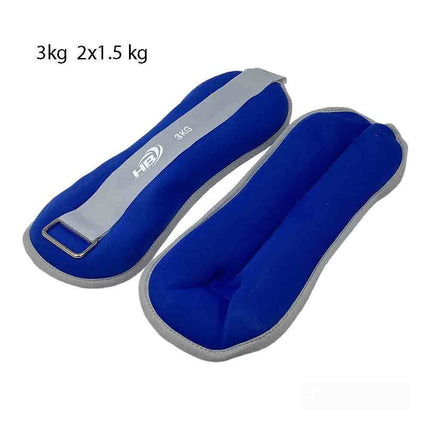 Coppia di pesi in sabbia regolabili per polso e caviglia per allenarsi da 0,5 0,750 1 1,5 Kg muscoli gambe e braccia fitness palestra sport blu - enzoled