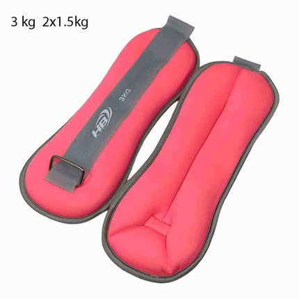 Coppia di pesi in sabbia regolabili per polso e caviglia per allenarsi da 0,5 0,750 1 1,5 Kg muscoli gambe e braccia fitness palestra sport rosa - enzoled