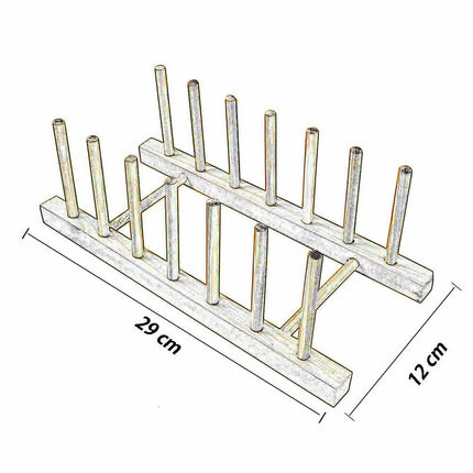 Set 2 portapiatti in legno supporto per piatti bicchieri coperchio rack organizer 6 posti scolapiatti per mobile cassetti - enzoled