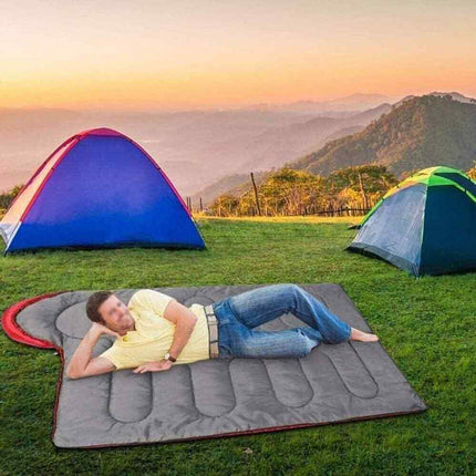Sacco a pelo da campeggio con sacca per il trasporto lettino imbottito impermeabile singolo 210x70 cm - enzoled