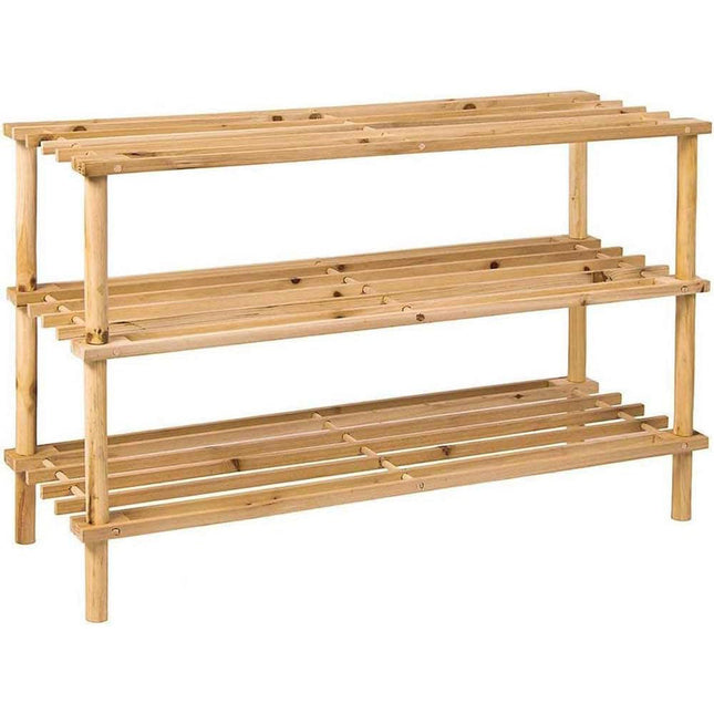 Scaffale scarpiera 3 ripiani salvaspazio impilabile in legno organizer - enzoled