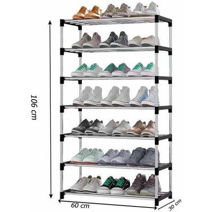 Scarpiera impilabile portascarpe scaffale 7  ripiani Organizer Scarpe salvaspazio - enzoled